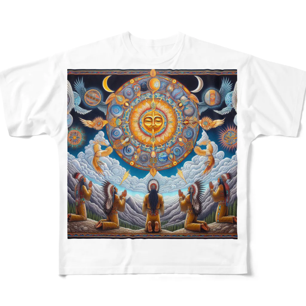 MKTU51の月　太陽　大地への祈り3 All-Over Print T-Shirt