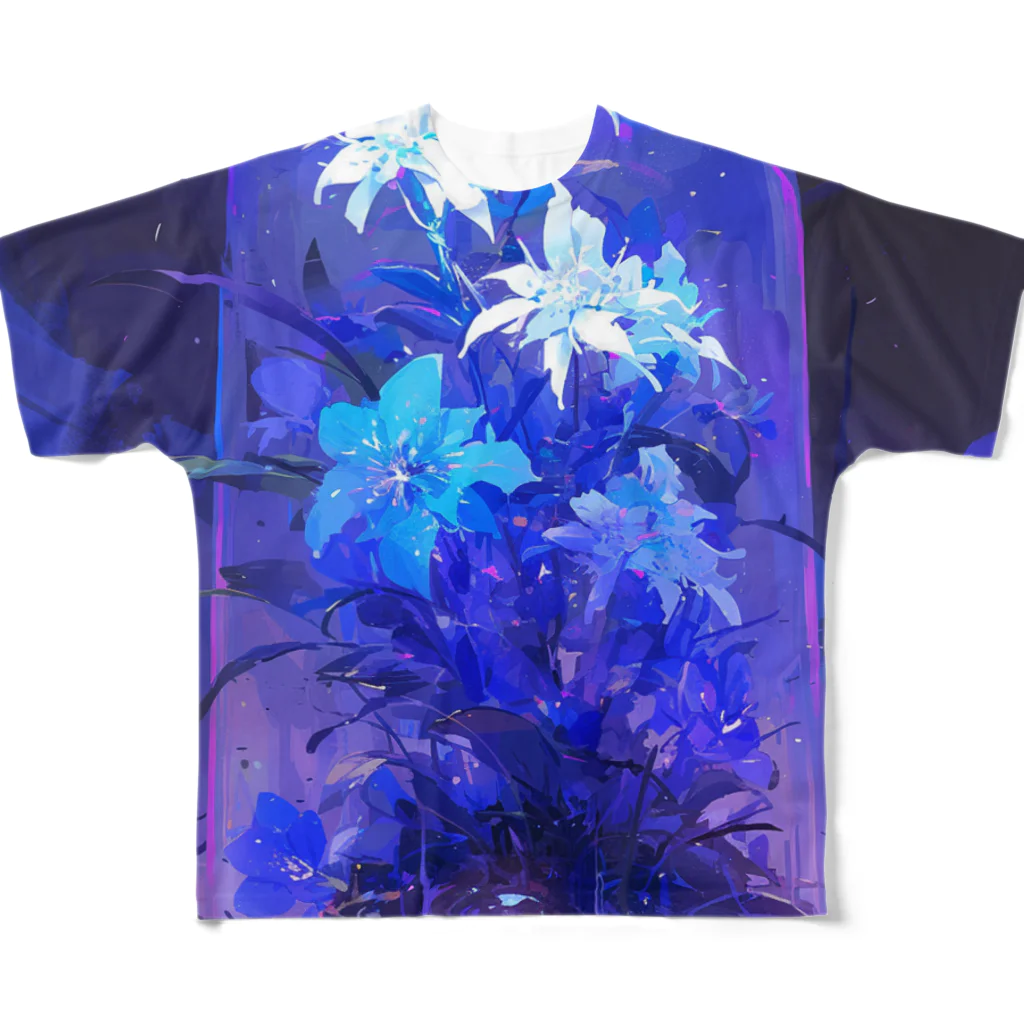 AQUAMETAVERSEのブリザードフラワーをガラスドームの中へ　ラフルール　1859 All-Over Print T-Shirt