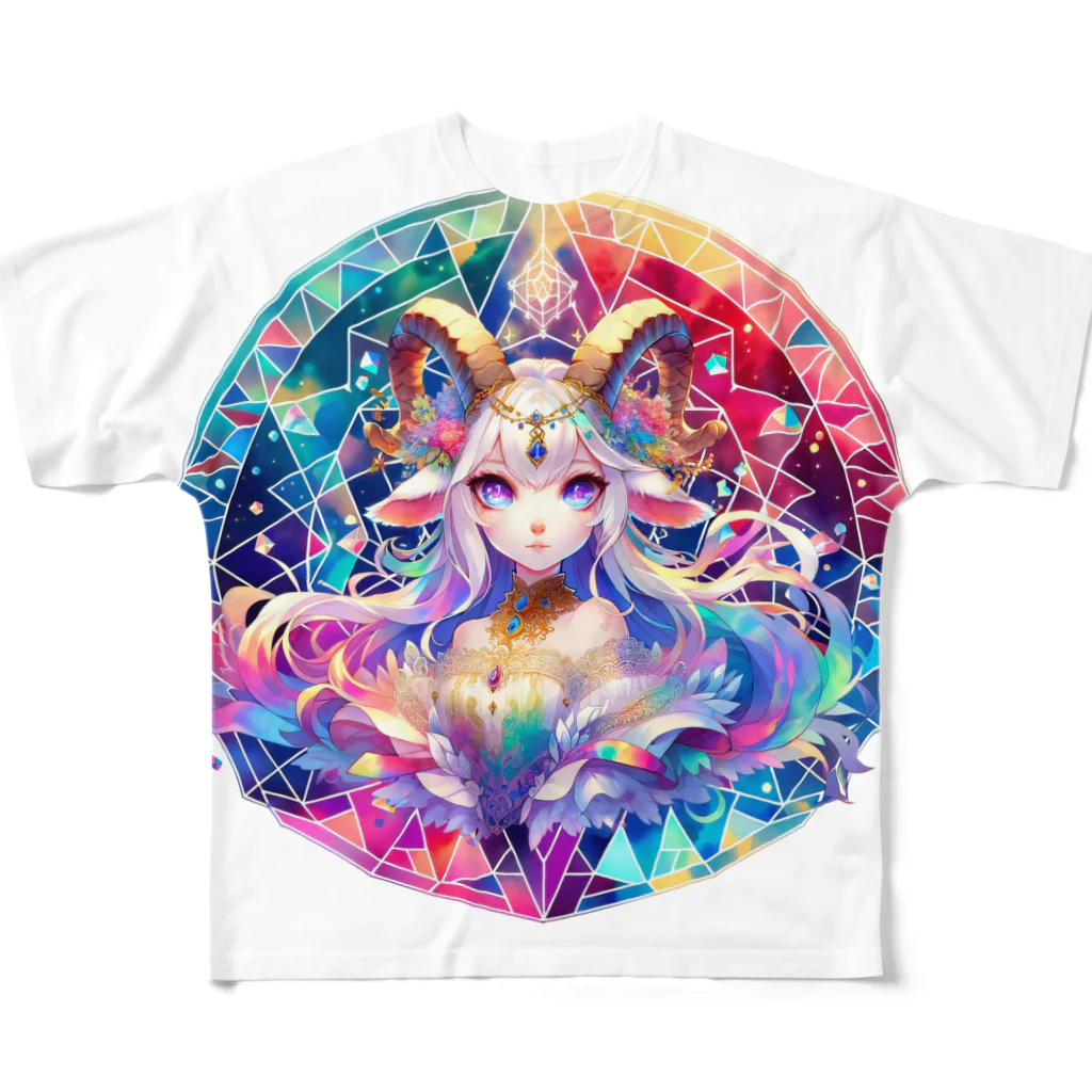 トトベス(T∴B∴M∴)🕊️の牧神パーンに奉献する清廉な山羊姫🐐 All-Over Print T-Shirt