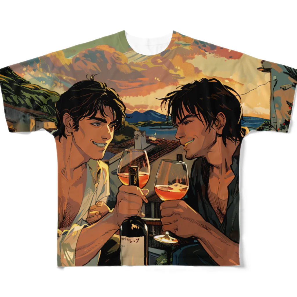 AQUAMETAVERSEのコルシカ島・ワインで乾杯　Tomoe bb 2712 フルグラフィックTシャツ