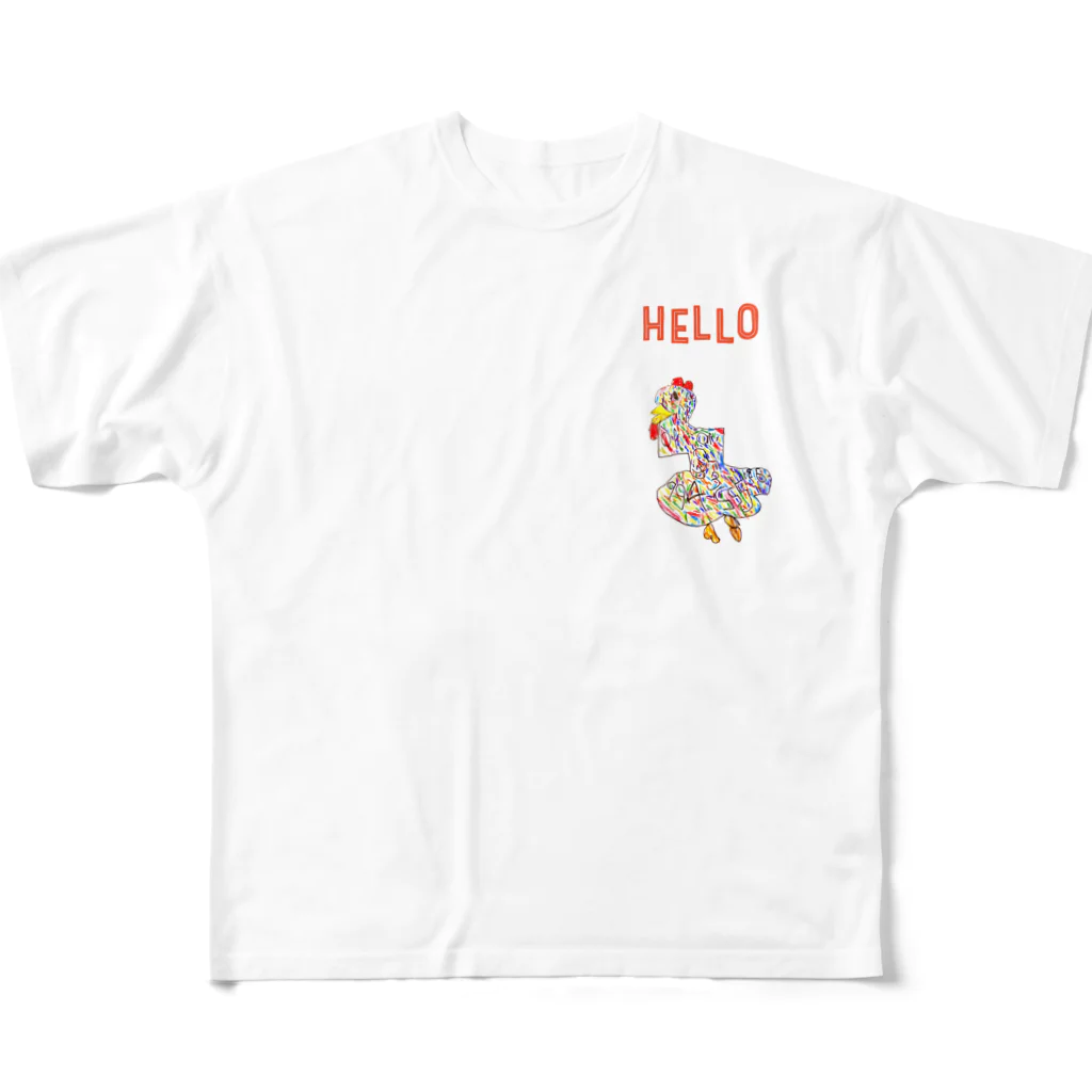 小学生アーティストrishaのすうじにわとり All-Over Print T-Shirt