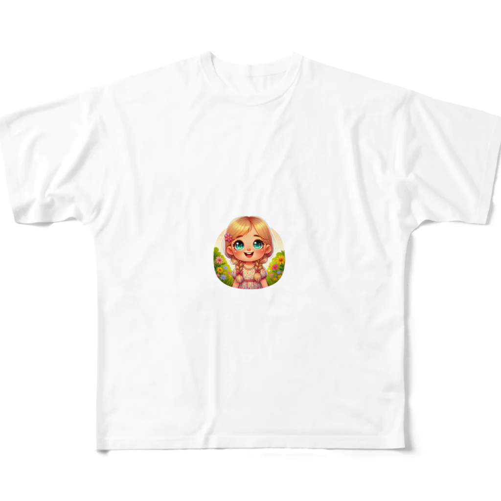 yielanggo007の輝く瞳女の子 All-Over Print T-Shirt