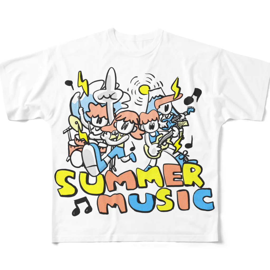 ポイショップのSUMMER MUSICーORANGE フルグラフィックTシャツ