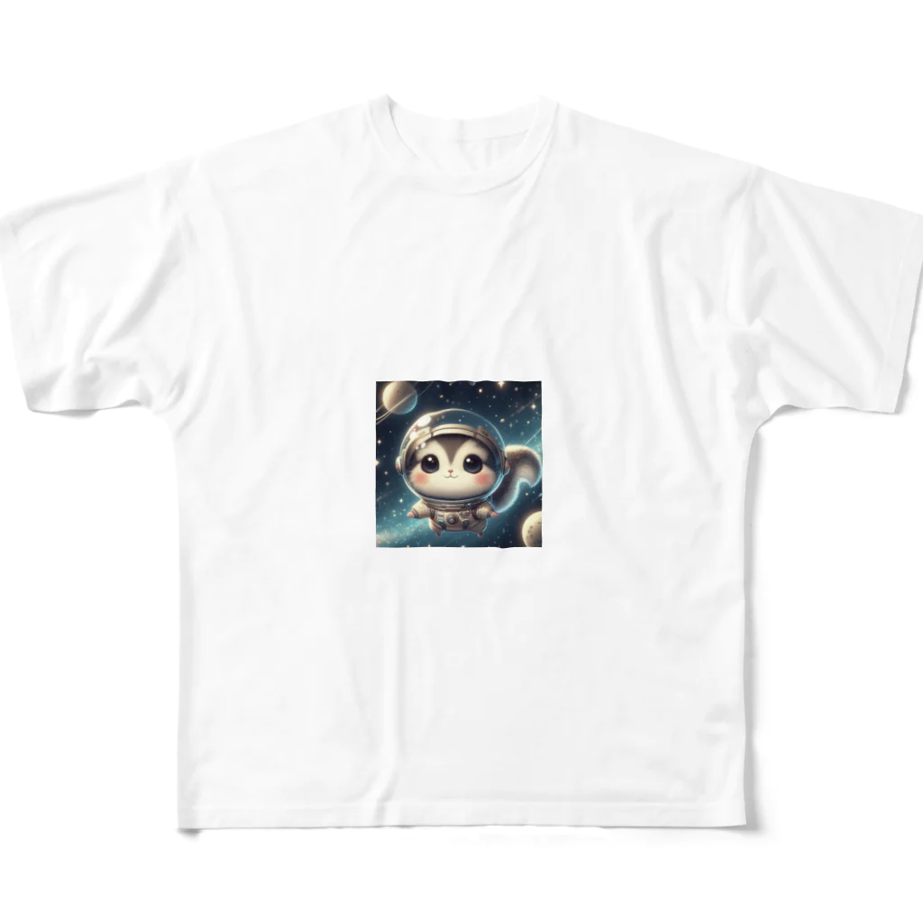 T_yama0429のモモンガ宇宙遊泳中 All-Over Print T-Shirt