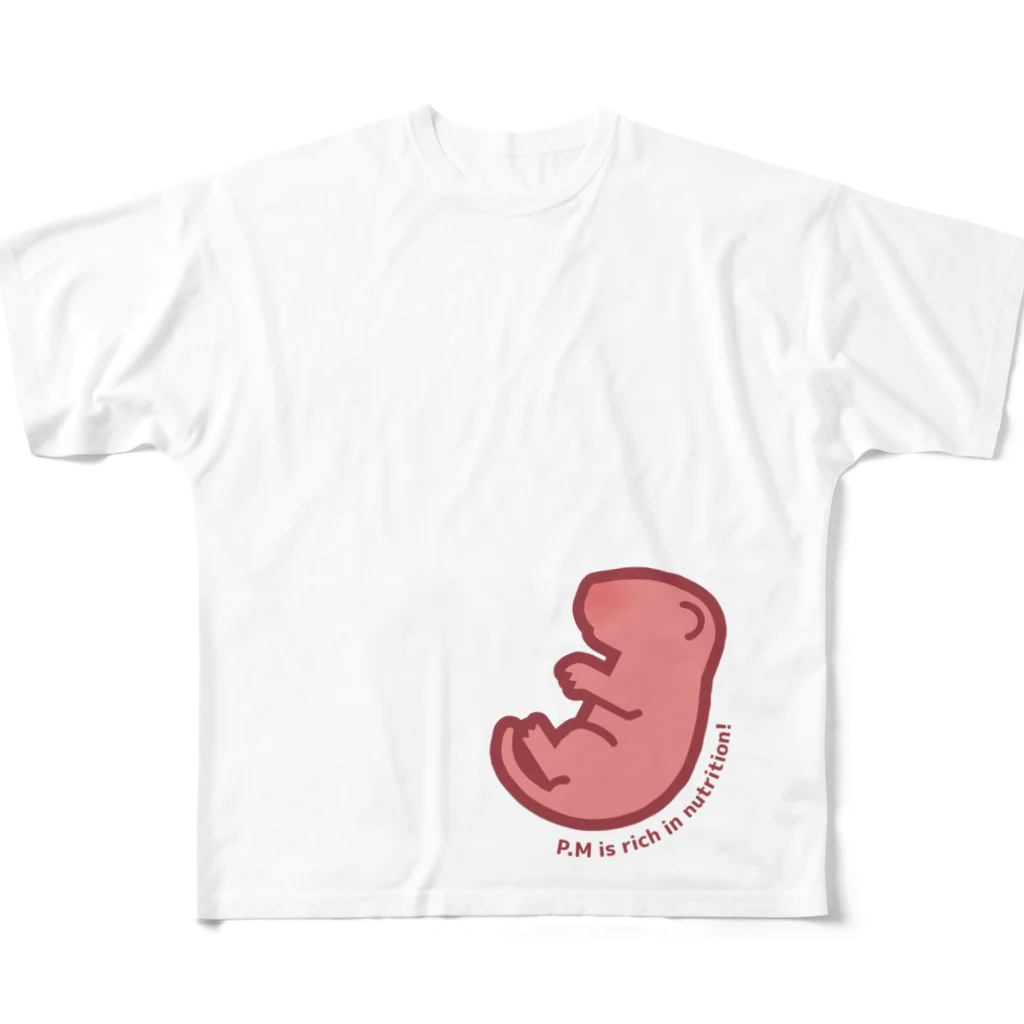 ふるふる工房のおおきなピンクマウス Ｔシャツ All-Over Print T-Shirt