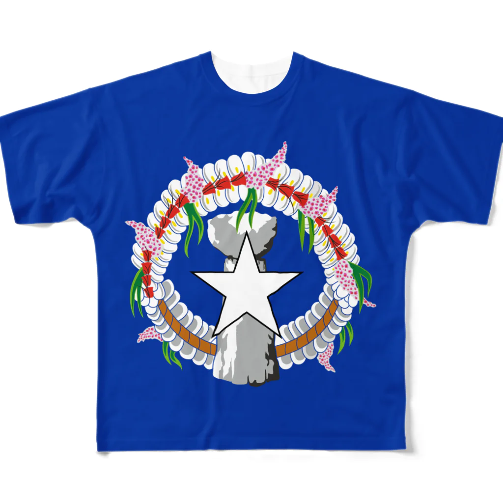 お絵かき屋さんの北マリアナ諸島の旗 All-Over Print T-Shirt
