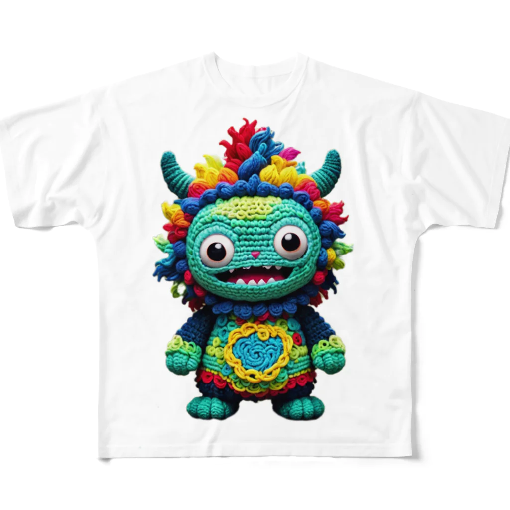 AI妖怪大図鑑の毛糸妖怪　アムヤン All-Over Print T-Shirt