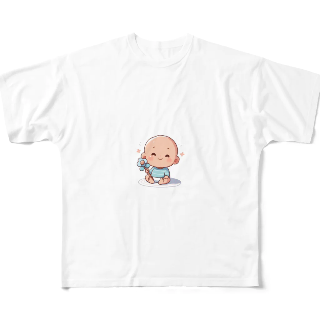 アミュペンの可愛らしい赤ちゃん、笑顔🎵 フルグラフィックTシャツ