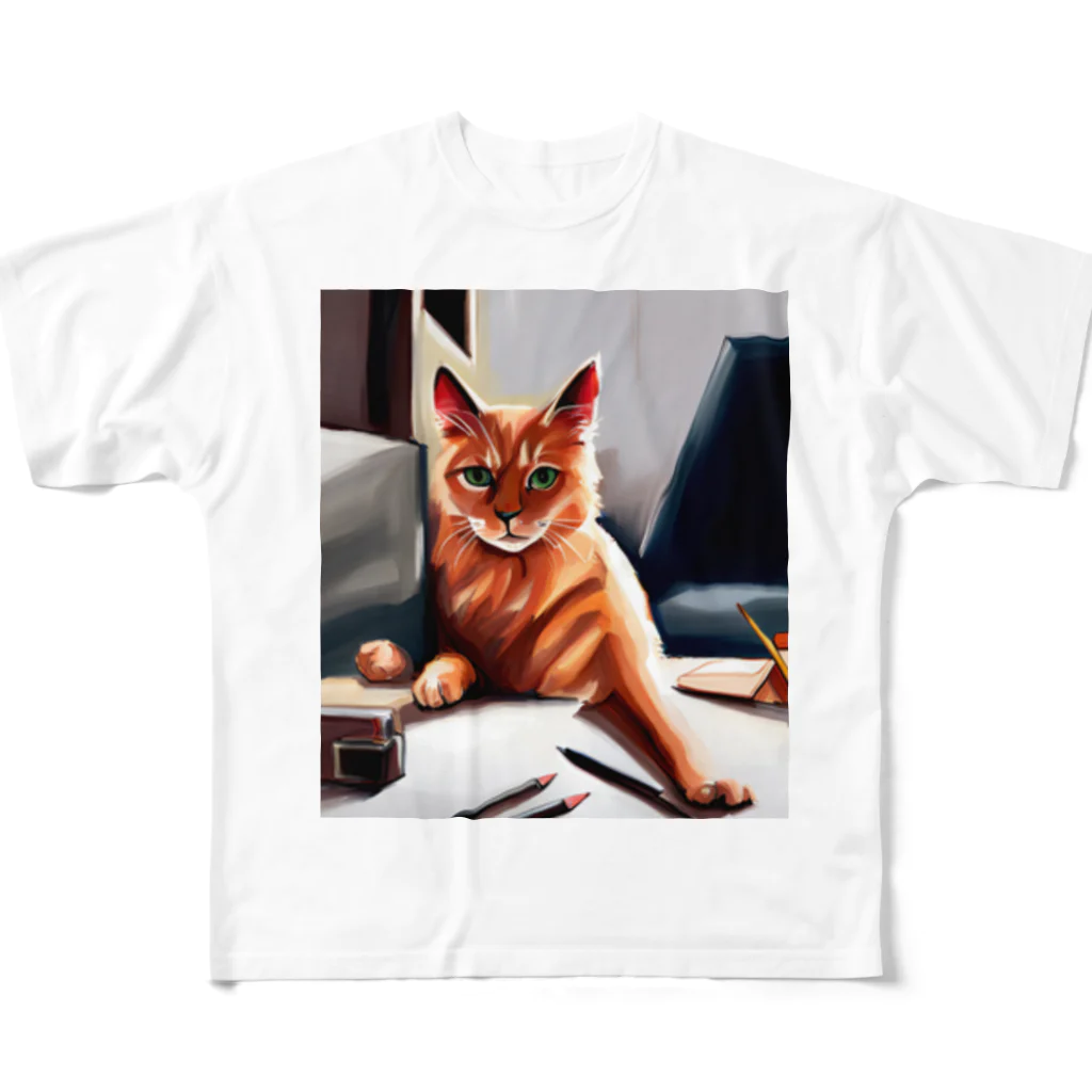 ソルブラインのお仕事猫「ブライ」 All-Over Print T-Shirt