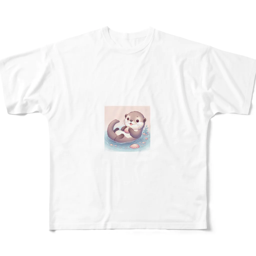 かわうそのラッコくん フルグラフィックTシャツ