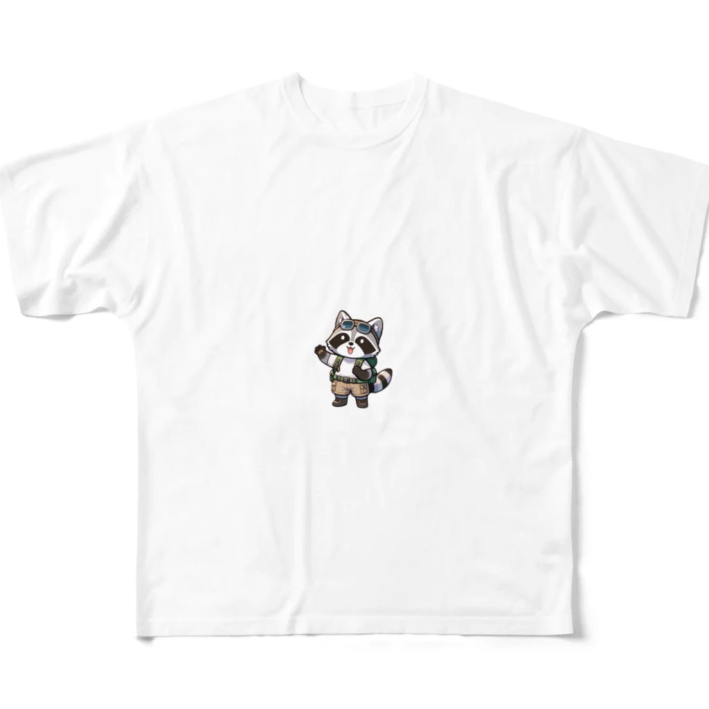 ととのいカエルのぼうけんタヌキくん All-Over Print T-Shirt