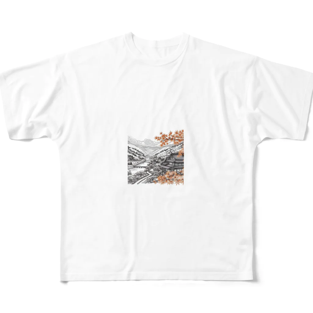 Tarionの秋の渓谷１ フルグラフィックTシャツ