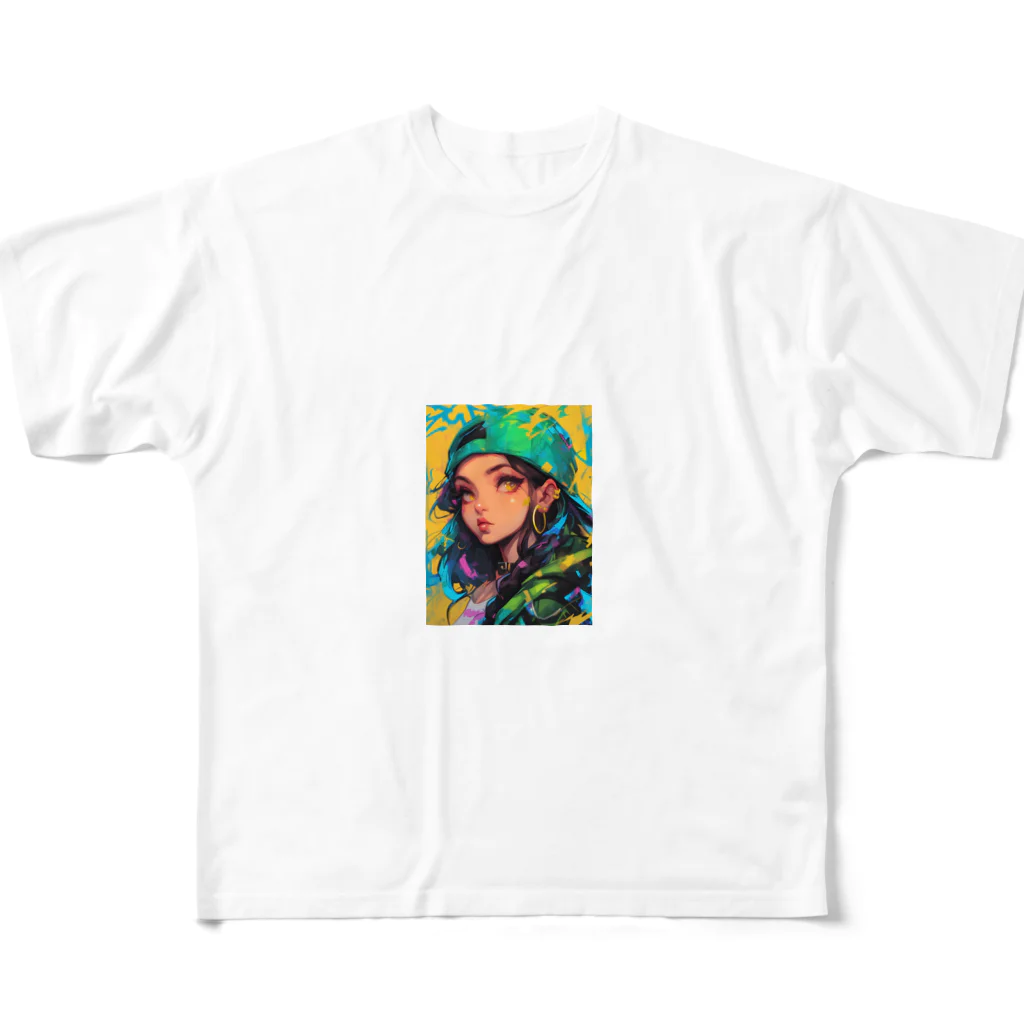 no_mi_Ke08のストリートガールのキャラクター　3 All-Over Print T-Shirt