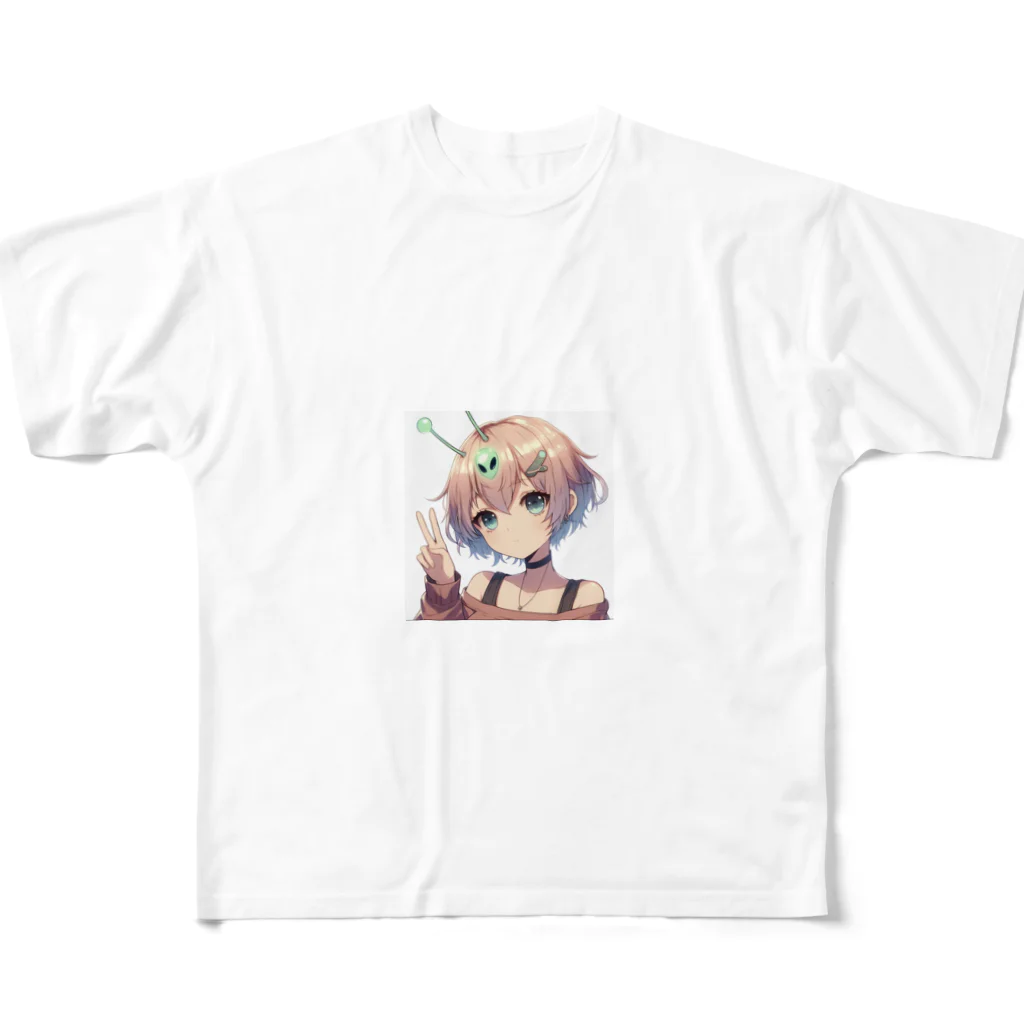 T_yama0429のクールガール フルグラフィックTシャツ