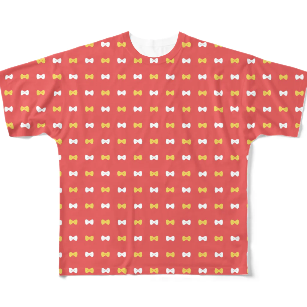 パグとミニブタの母のリボン All-Over Print T-Shirt