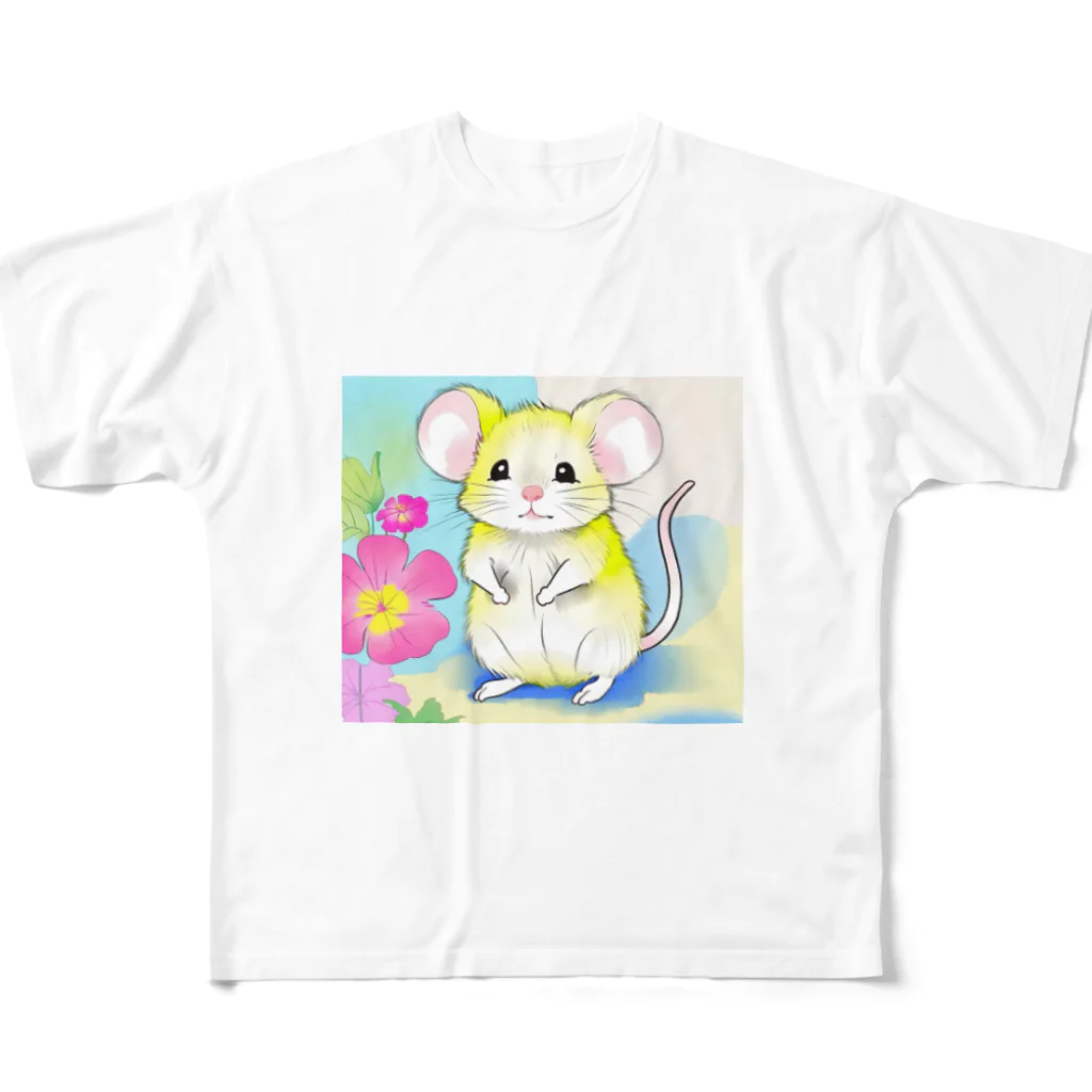 いちごソーダのねずみのスニーキー フルグラフィックTシャツ