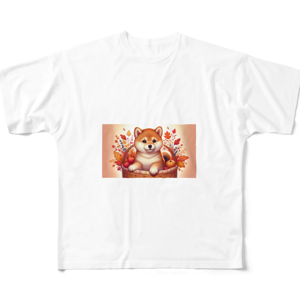 TKG3150の可愛い柴犬 フルグラフィックTシャツ