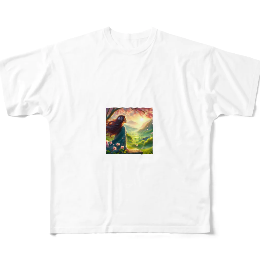 SWQAの春風 フルグラフィックTシャツ