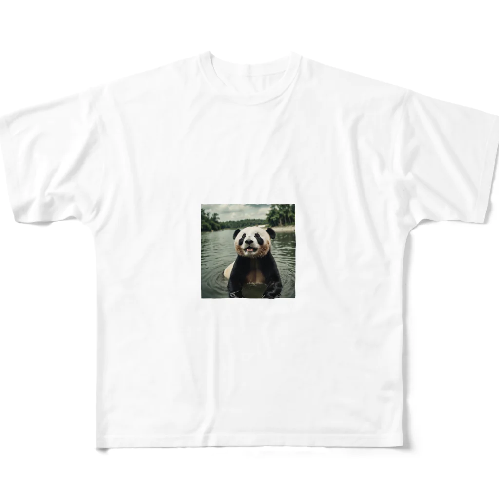 e_goodsの水遊びパンダ All-Over Print T-Shirt