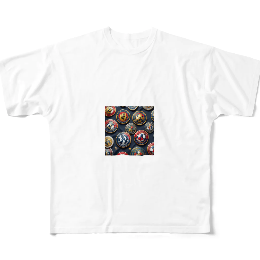 ツッキー★のロゴピンバッジ All-Over Print T-Shirt