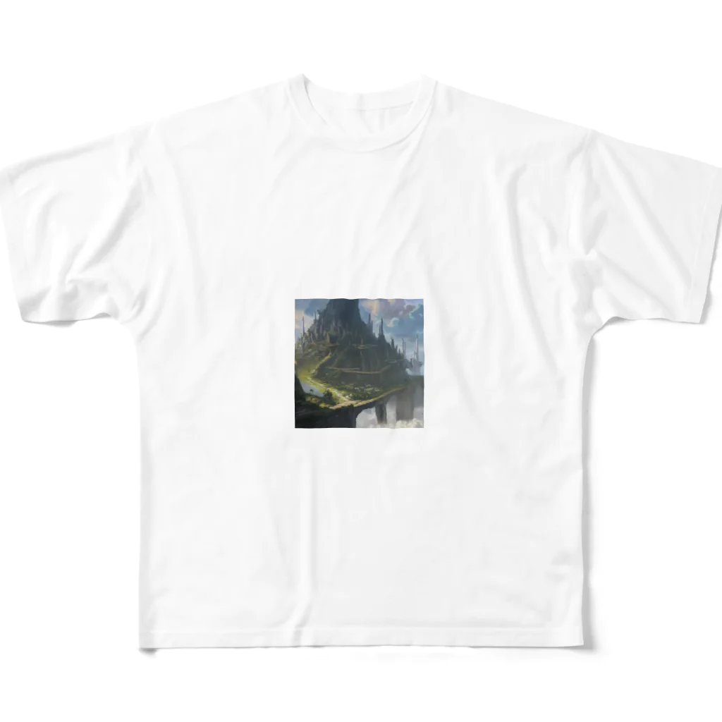 yohiti193の空想世界の天空に浮かぶ島国 All-Over Print T-Shirt