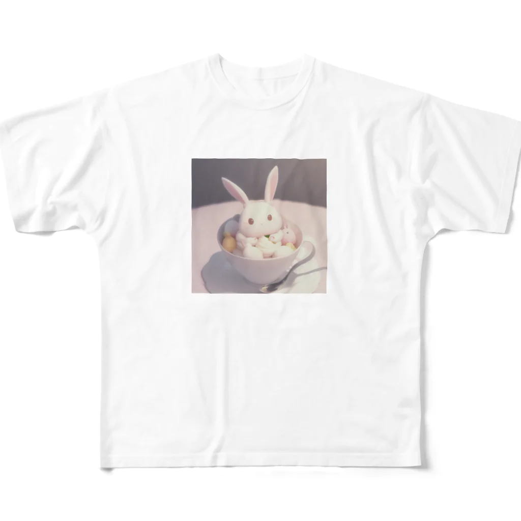 nakayan33のアイスカップうさ フルグラフィックTシャツ