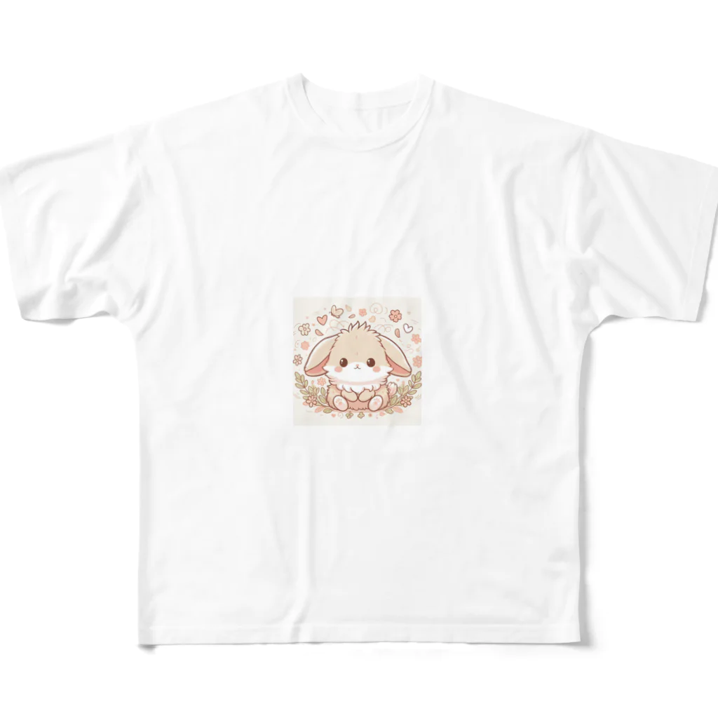 narunaru06のかわいいうさぎのキャラクターグッズです フルグラフィックTシャツ