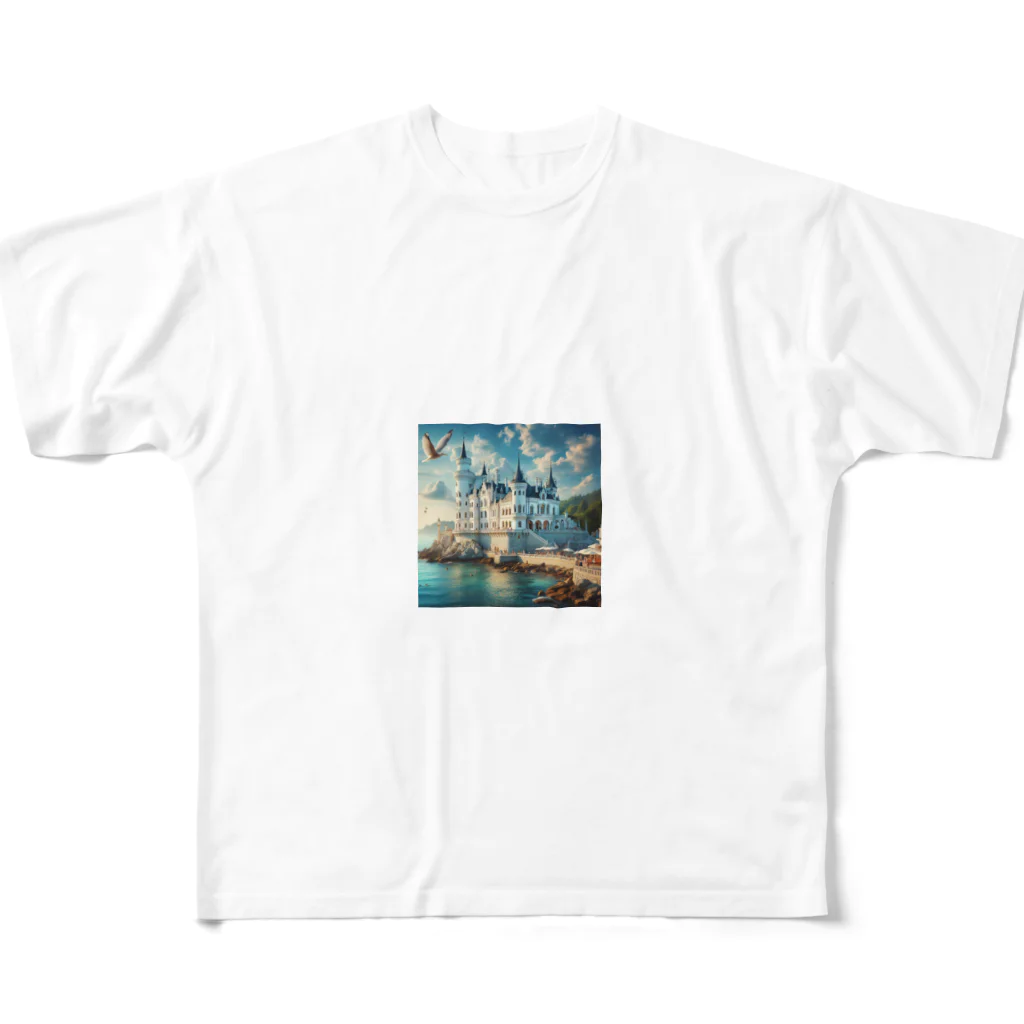 namidamakiの海辺の綺麗な城 All-Over Print T-Shirt