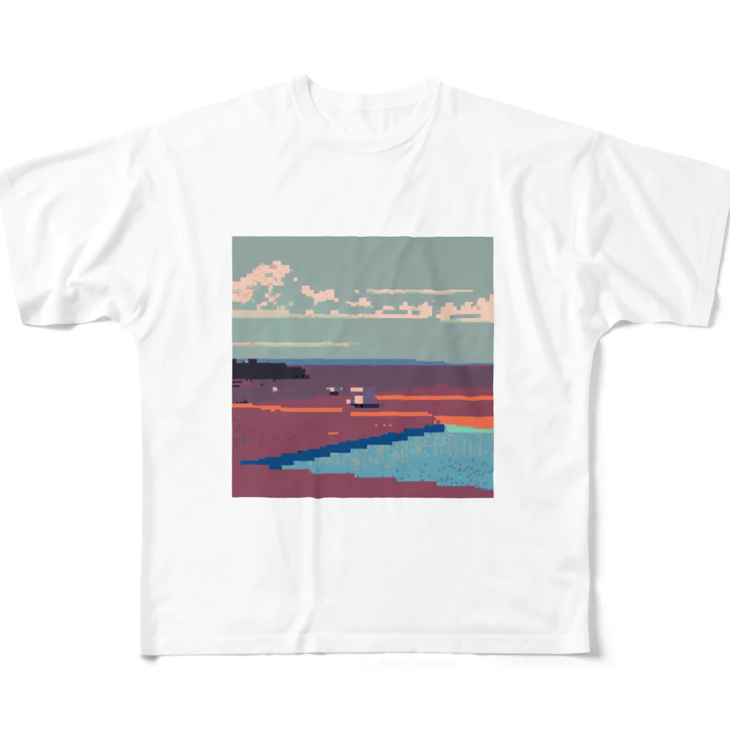 IMMI pixel artのUbesgtee フルグラフィックTシャツ