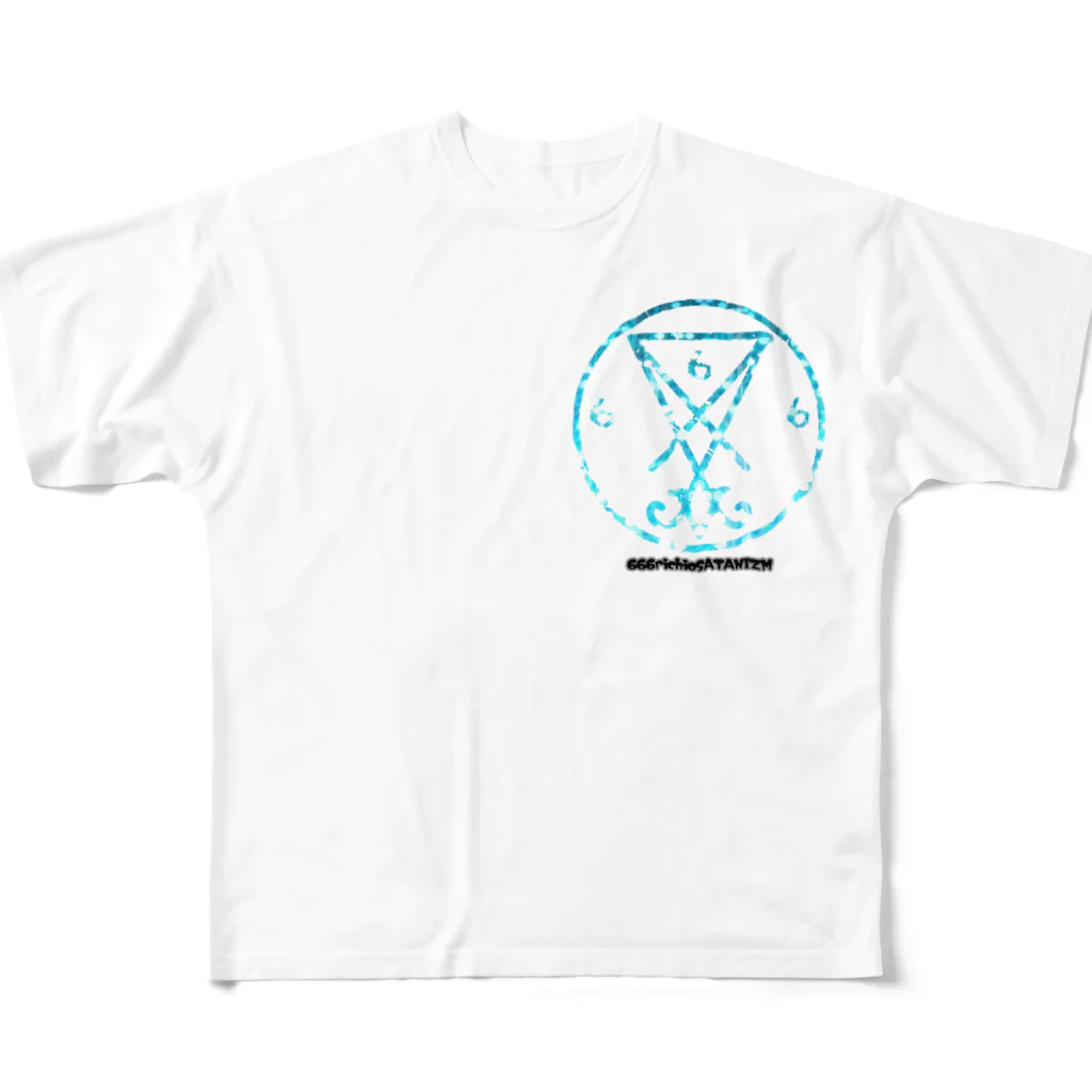 666 richio SATANIZMの666 richioSATANISM All-Over Print T-Shirt