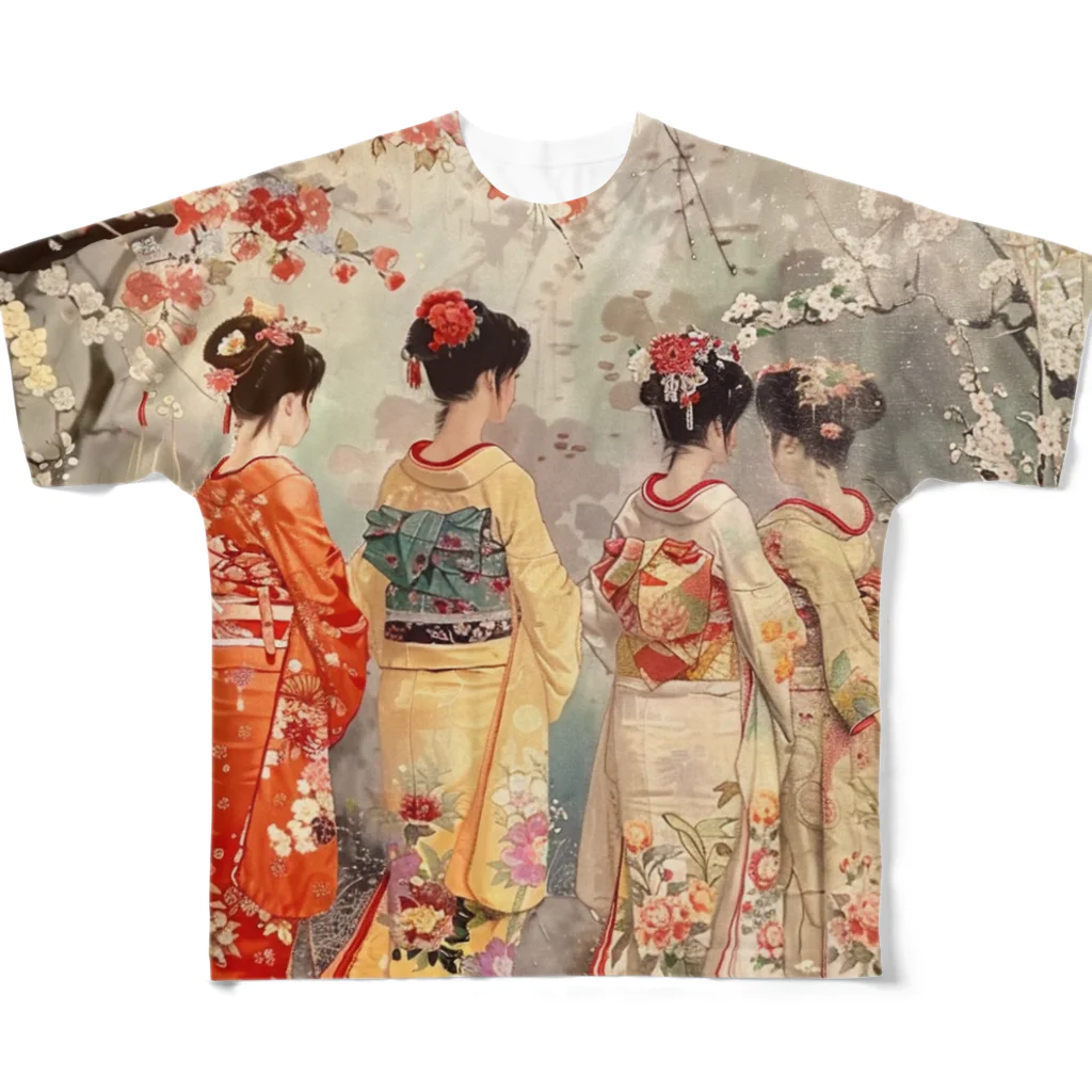 AQUAMETAVERSEの優雅な花見桜の花満開　なでしこ1478 All-Over Print T-Shirt