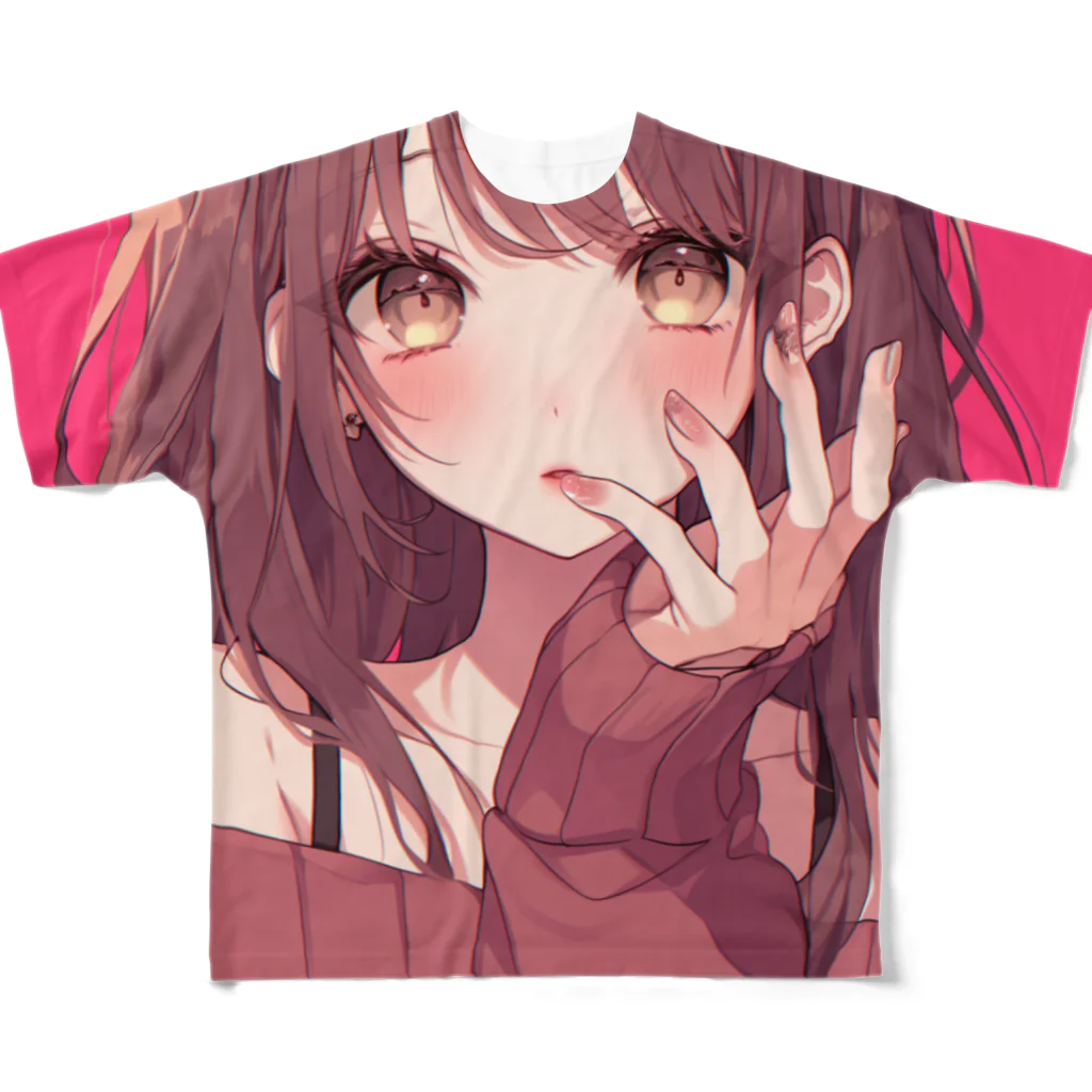 AQUAMETAVERSEの可愛い女性癒やされ魅力的　なでしこ1478 フルグラフィックTシャツ