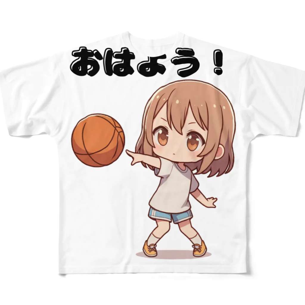 チェリモヤのガールズ バスケット 02 フルグラフィックTシャツ