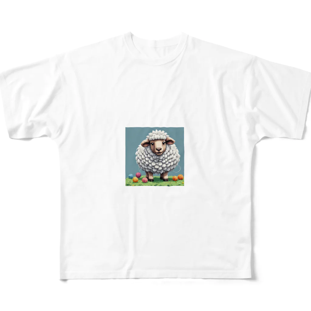 a2n2の平和な草原で羊がひつじ年を楽しんでいます All-Over Print T-Shirt