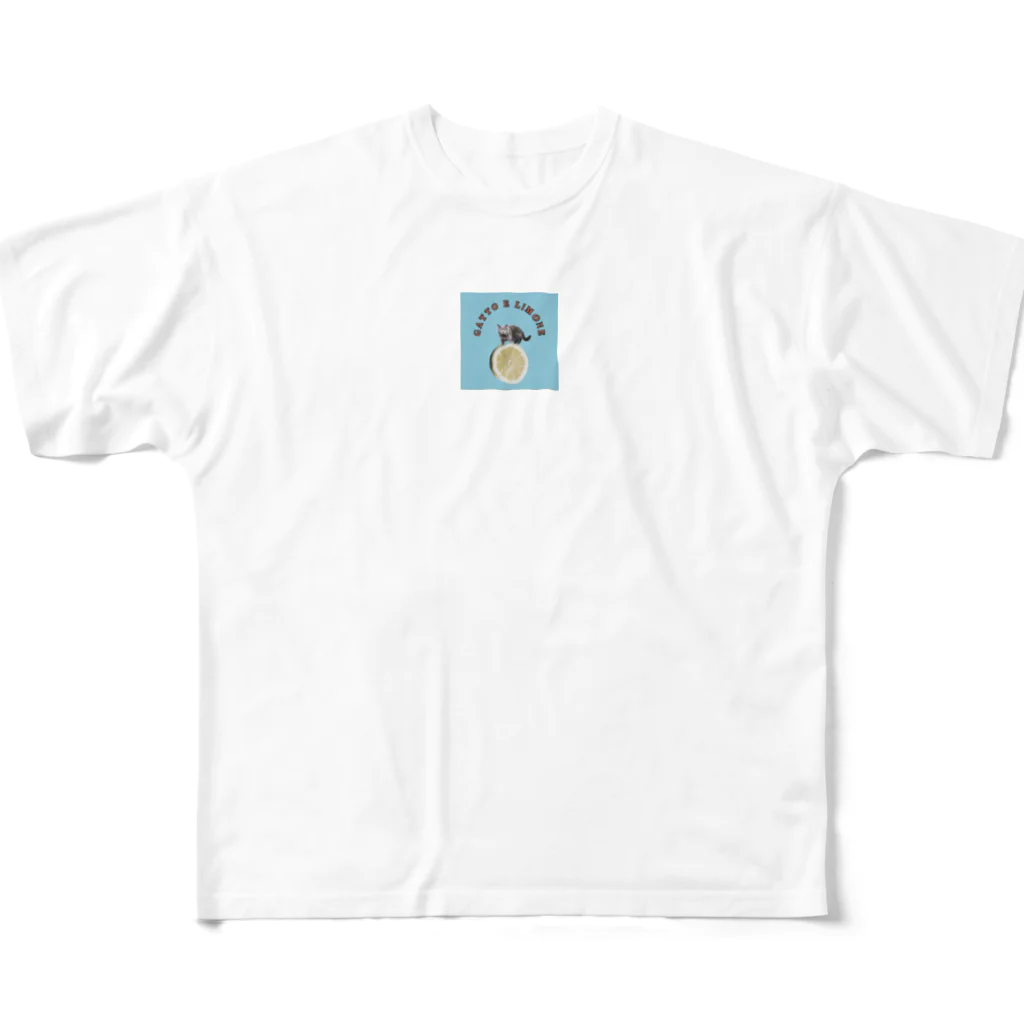 Adulti E BambiniのGatto e limone(猫とレモン) All-Over Print T-Shirt