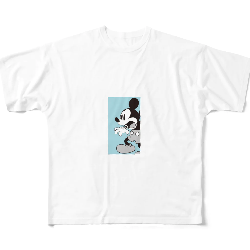 韓ビニのノスタルジックな魅力が詰まった、レトロ感満載のミッキーマウス All-Over Print T-Shirt