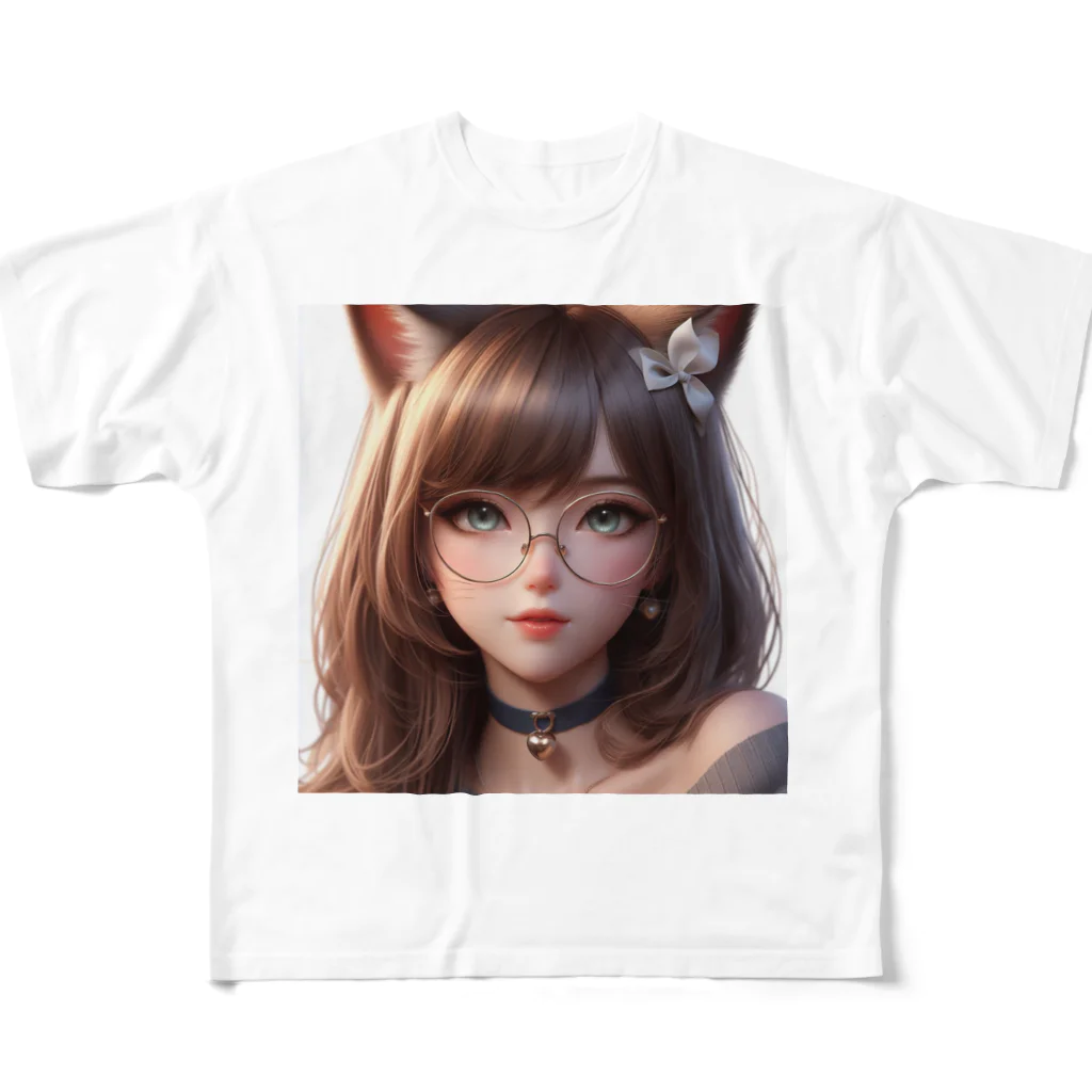 yos-1292583のねこニコばん フルグラフィックTシャツ