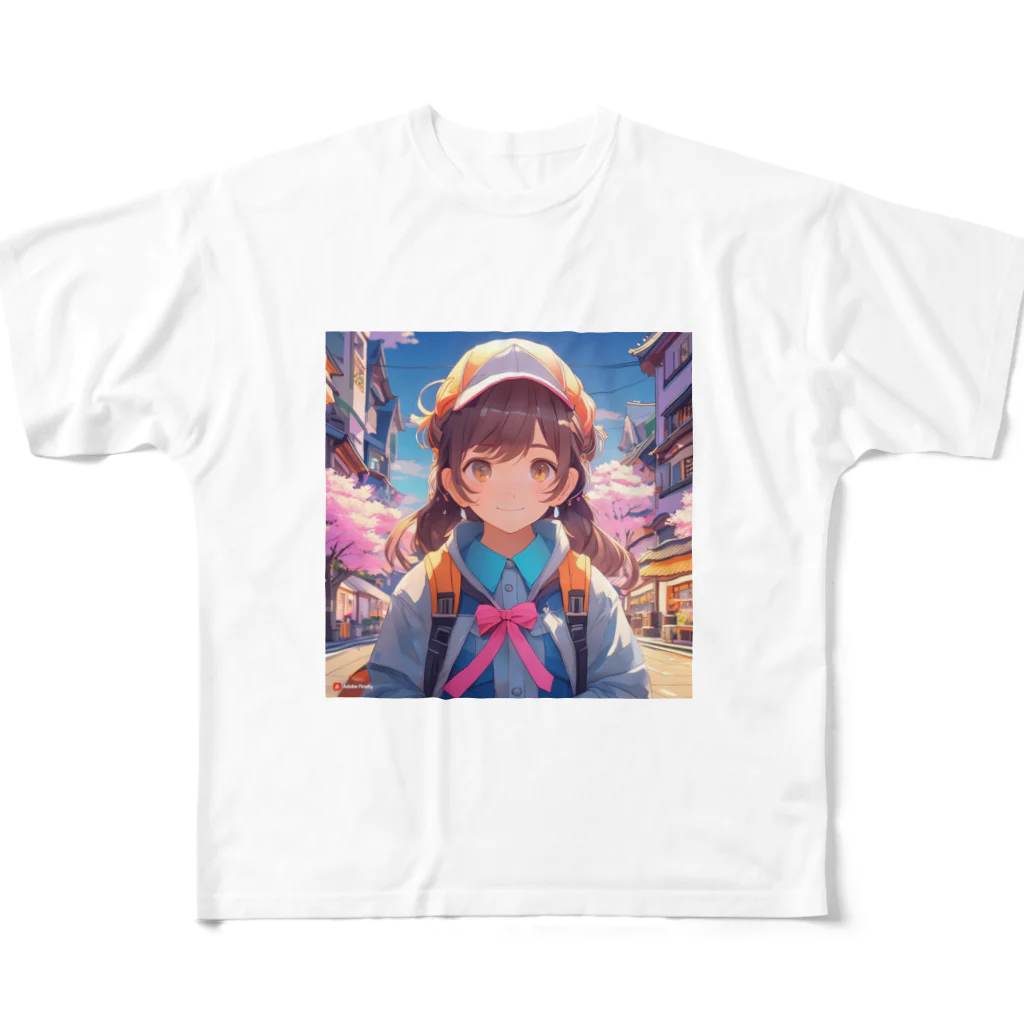 そこら辺の田中の春の冒険する女の子 All-Over Print T-Shirt