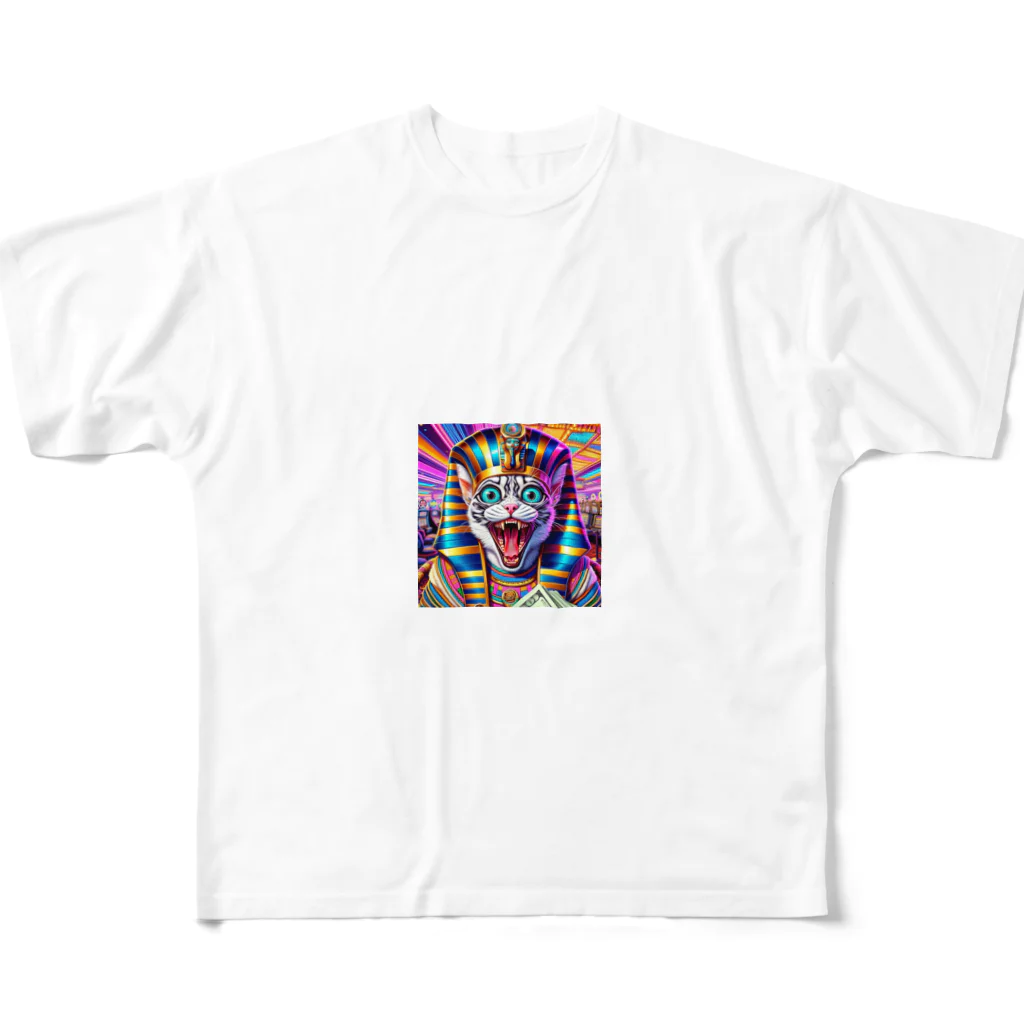 funny-itemsの一攫千金猫 All-Over Print T-Shirt