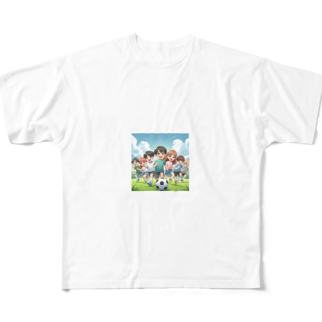 Minashのサッカーとともだち フルグラフィックTシャツ