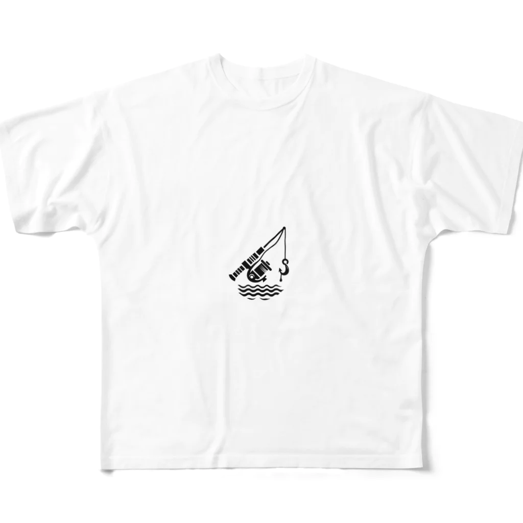 fish-man13の釣り竿 フルグラフィックTシャツ