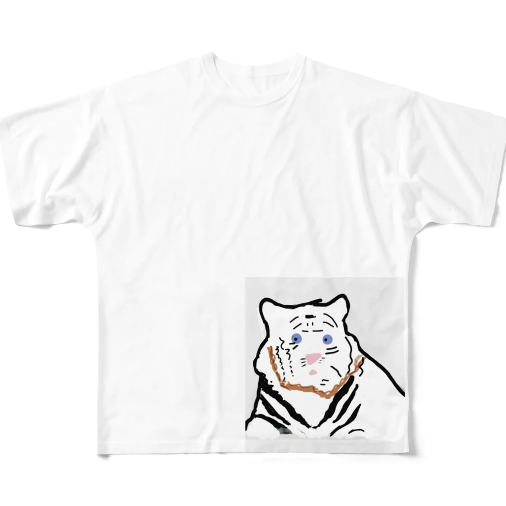 kuroppyiのホワイトタイガー フルグラフィックTシャツ