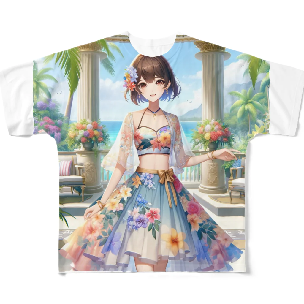 かるるんショップの夏と南国と休日と フルグラフィックTシャツ