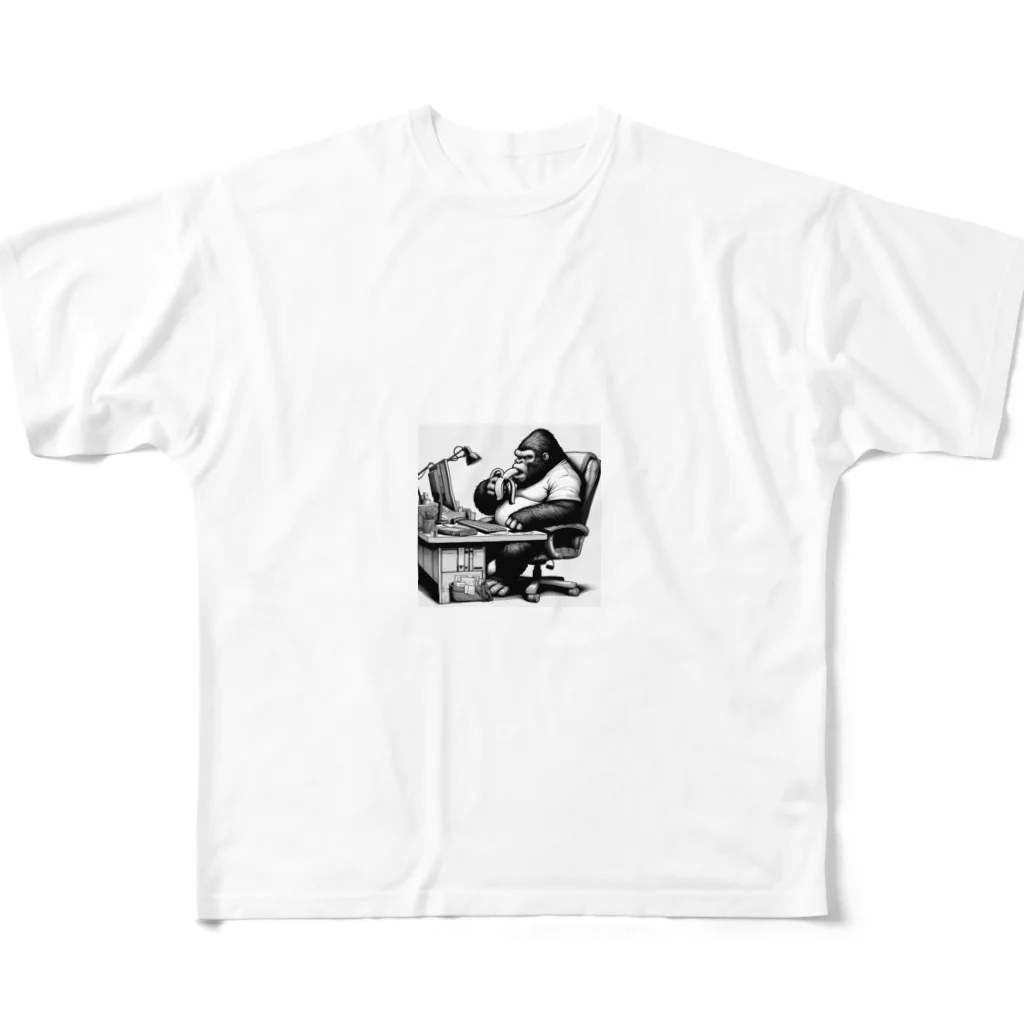 namidamakiのサラリーマンゴリラの昼食 All-Over Print T-Shirt