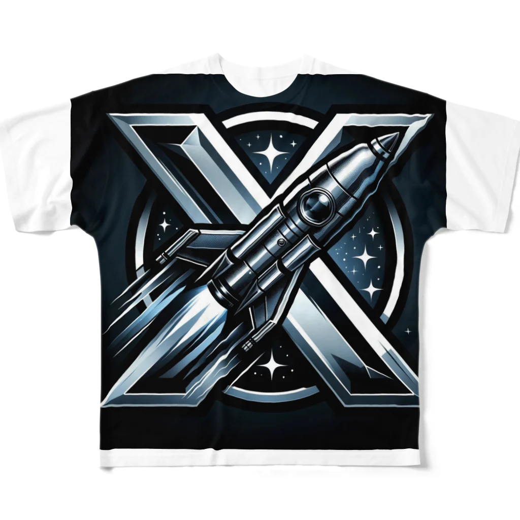 亀蘭タマムシのThe "X" when it comes to rockets. フルグラフィックTシャツ