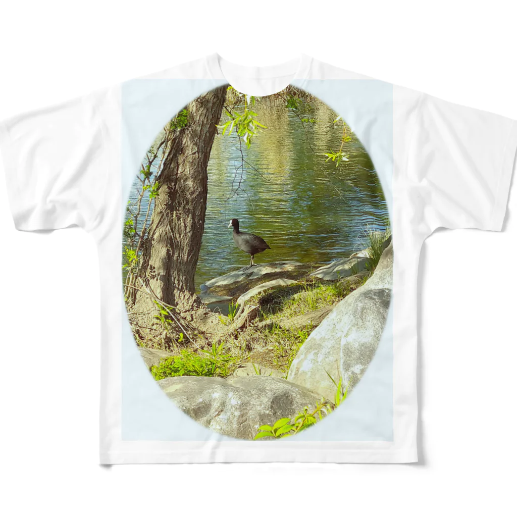イエローローズのWATER BIRD  All-Over Print T-Shirt