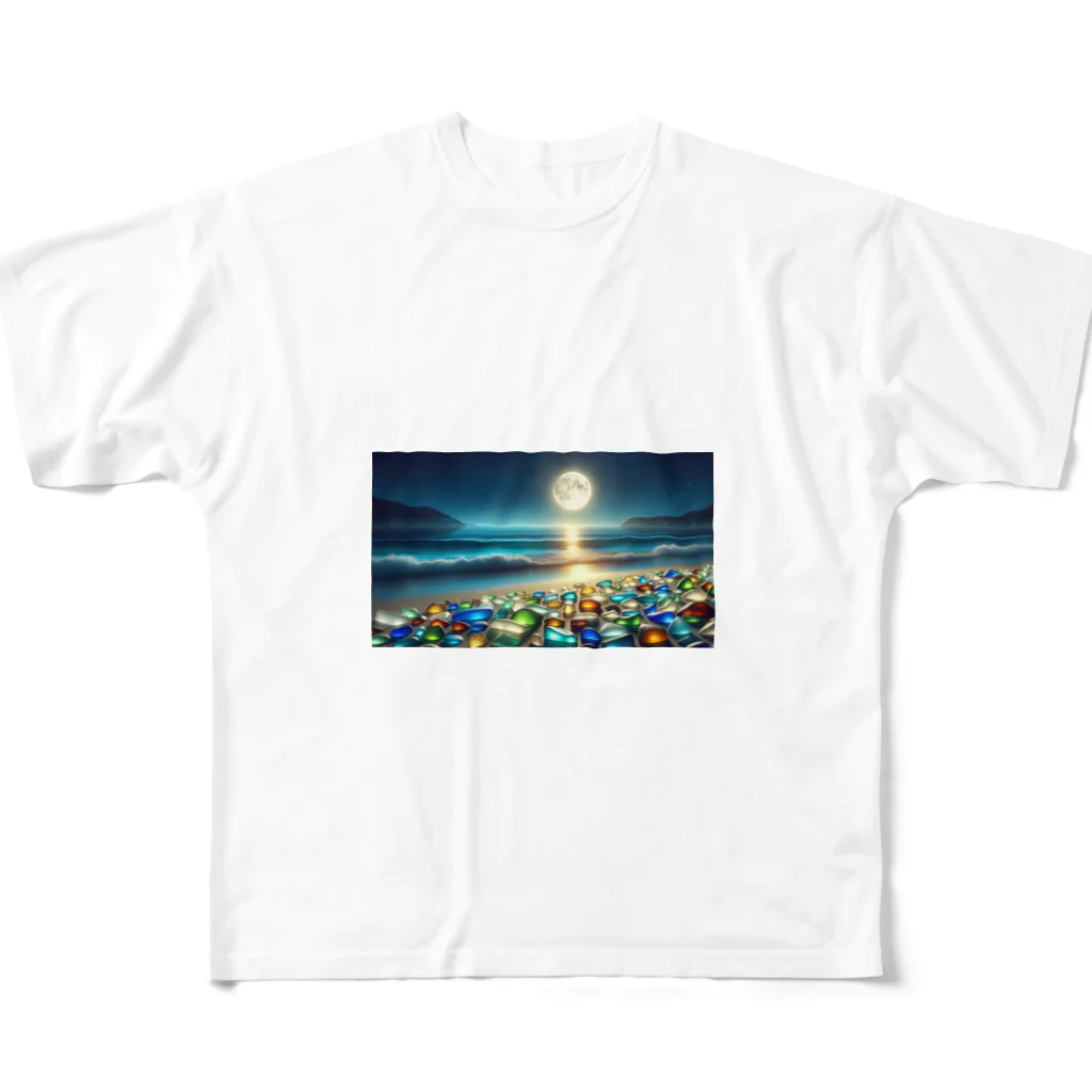 yunakiziの夜に輝くシーガラス All-Over Print T-Shirt