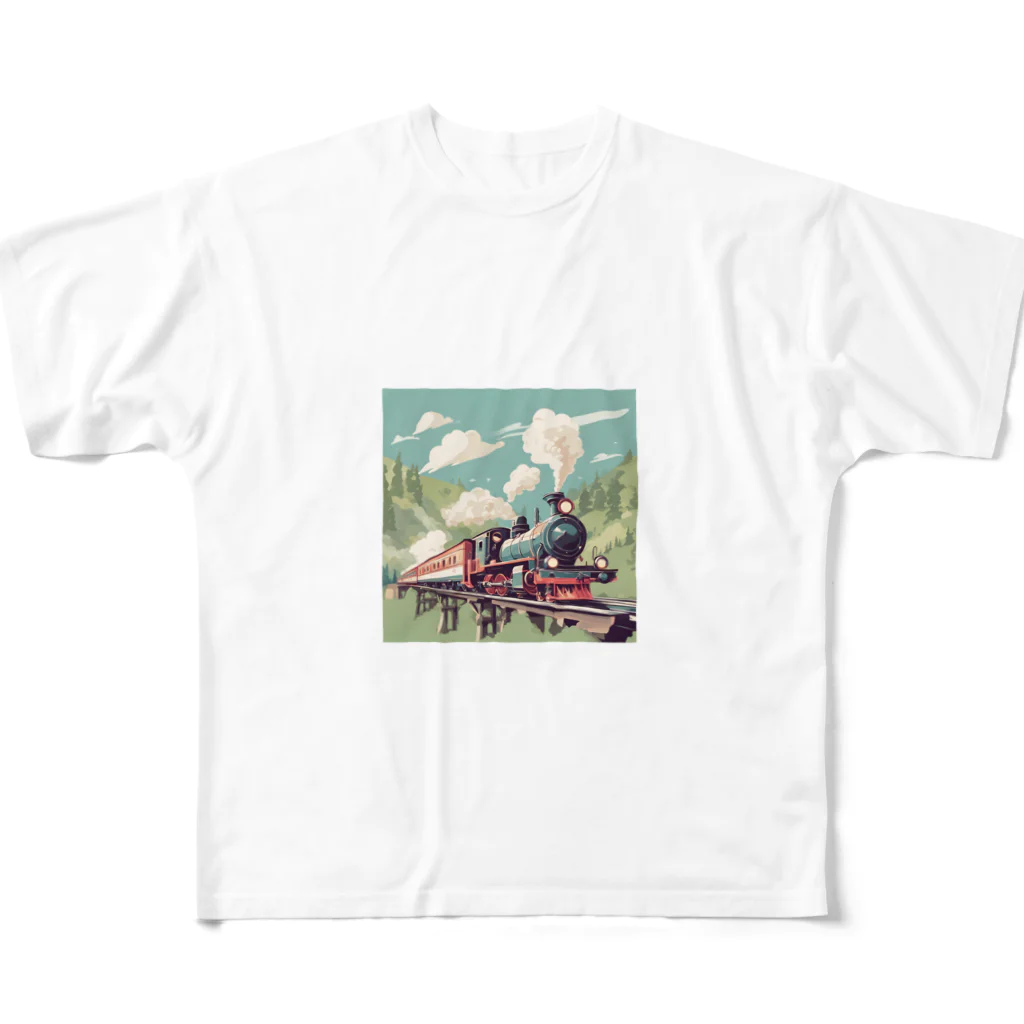 atoyuki_SHOPの可愛い機関車 All-Over Print T-Shirt