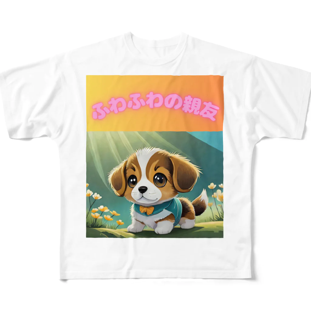 InkCraftsのかわいい子犬 All-Over Print T-Shirt