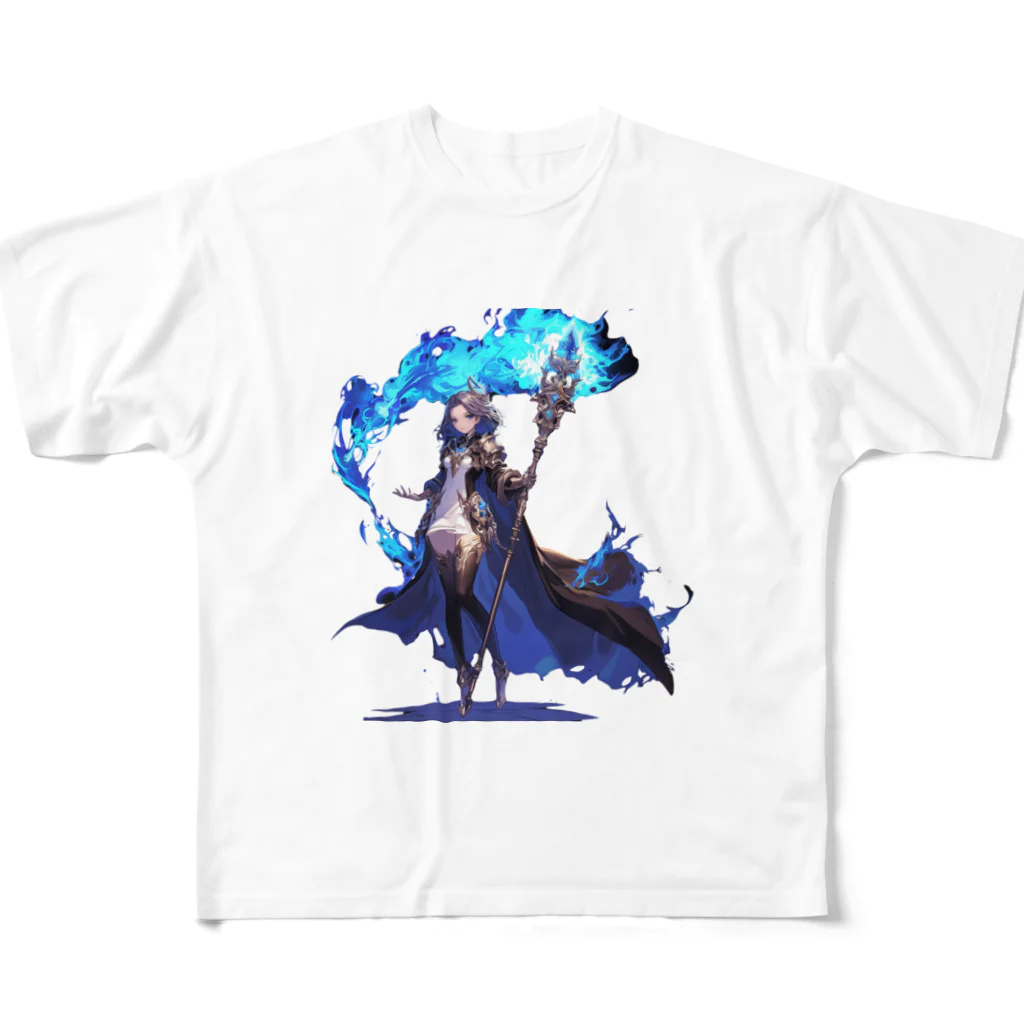 MistyStarkの青魔道士　－　blue mage　－ フルグラフィックTシャツ